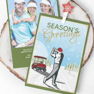 Elegantes, Vintag Inspiriert Golf Foto Weihnachten