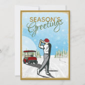 Elegantes, Vintag Inspiriert Golf Foto Weihnachten (Vorderseite)
