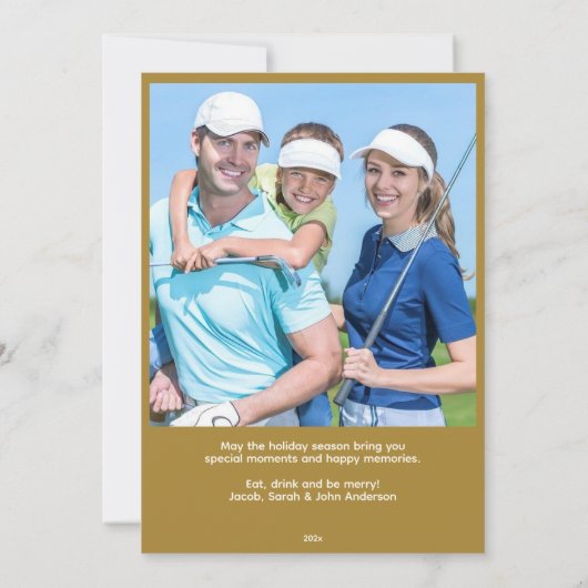 Elegantes, Vintag Inspiriert Golf Foto Weihnachten (Rückseite)