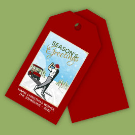 Elegantes, Vintag Inspiriertes Golf Weihnachten Geschenkanhänger