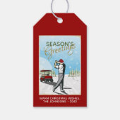 Elegantes, Vintag Inspiriertes Golf Weihnachten Geschenkanhänger (Vorderseite)