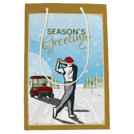 Elegantes, Vintag Inspiriertes Golf Weihnachten Mittlere Geschenktüte
