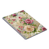Elegantes, Vintag Inspiriertes rosa BlumenNotebook Notizblock (Rechte Seite)