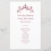 Elegantes Vintag Romance Burgundy Hochzeitsprogram (Vorderseite)