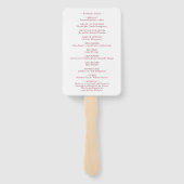 Elegantes Vintag Romance Burgundy Hochzeitsprogram Fächer (Rückseite)