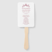 Elegantes Vintag Romance Burgundy Hochzeitsprogram Fächer (Vorderseite)