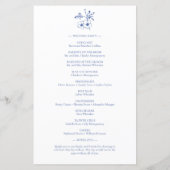 Elegantes Vintag Romance Dusty Blue Wedding Progra (Rückseite)