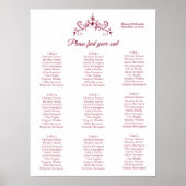 Elegantes Vintag romantisches Burgundy Seating Cha Poster (Vorne)