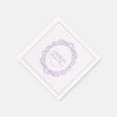 Elegantes Vintag Romantisches Lila Brautparty Serviette (Ecke)