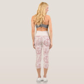 Elegantes Vintag rosa Beige Reittier Toile Capri Leggings (Rückseite)