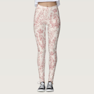 Elegantes Vintag rosa Beige Reittier Toile Leggings