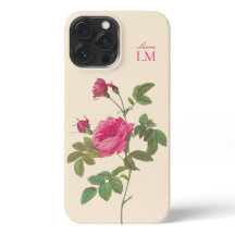 Elegantes Vintag rosa Floral Monogramm