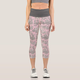 Elegantes Vintag-rosa-graues Spielzeug Capri Leggings