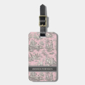 Elegantes Vintag-rosa-graues Spielzeug Gepäckanhänger (Vorderseite vertikal)