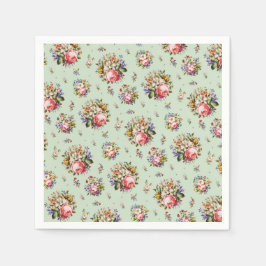 Elegantes Vintag rosa Rosen Blumenmuster-Muster Serviette
