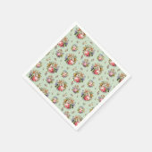 Elegantes Vintag rosa Rosen Blumenmuster-Muster Serviette (Ecke)