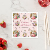 Elegantes Vintag rosa Rosenmuster Serviette (Beispiel)