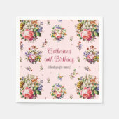 Elegantes Vintag rosa Rosenmuster Serviette (Vorderseite)