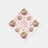 Elegantes Vintag rosa Rosenmuster Serviette (Ecke)