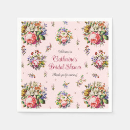 Elegantes Vintag rosa Rosenmuster Serviette