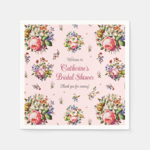 Elegantes Vintag rosa Rosenmuster Serviette