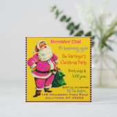 Elegantes Vintag rosa Weihnachten Party Einladung (Stehend Vorderseite)