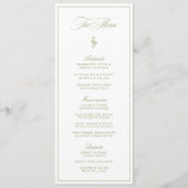 Elegantes Vintag Sage Green Garden Wedding Menu Menükarte (Vorderseite)