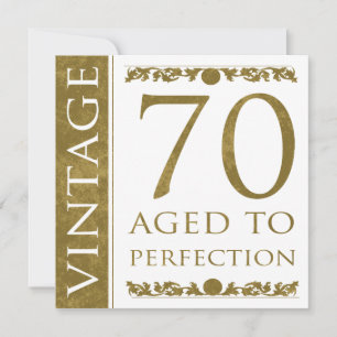 Elegantes Vintage 70. Geburtstag Karte