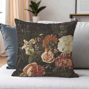 Elegantes Vintage Antikes Blumenkissen Kissen