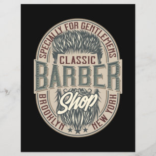 Elegantes Vintage-Barbershop-Retro-Logo Flyer