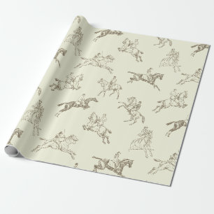 Elegantes Vintage-Beige im Reitsportstil Geschenkpapier