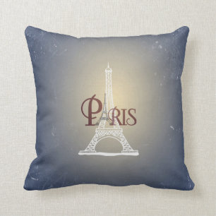 Elegantes Vintage Blau Eiffelturm Paris Design Kissen