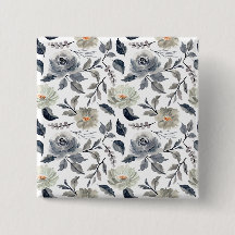 Elegantes, vintage-blau-graues Wasserfarben-Blumen