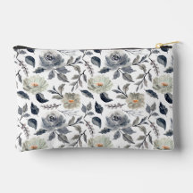 Elegantes, vintage-blau-graues Wasserfarben-Blumen