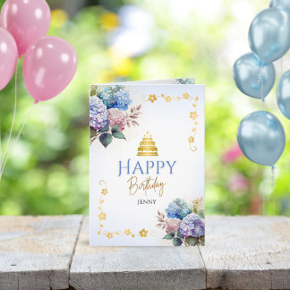 Elegantes Vintage-Blumen-Christliches-Birthday-Fei Feiertagskarte