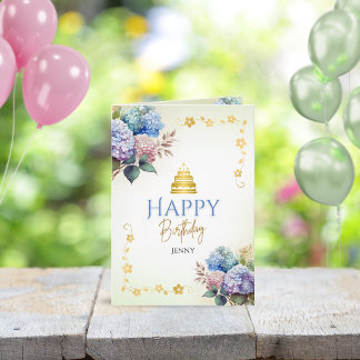 Elegantes Vintage-Blumen-Christliches-Birthday-Fei Feiertagskarte