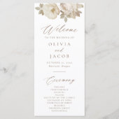 Elegantes Vintage-Blumen-Hochzeitsprogramm (Vorderseite)