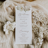 Elegantes Vintage-Blumen-Hochzeitsprogramm
