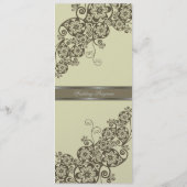 Elegantes Vintage-Blumen-Paisley-Hochzeitsprogramm Programm (Rückseite)