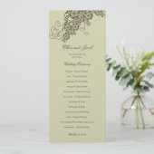 Elegantes Vintage-Blumen-Paisley-Hochzeitsprogramm Programm (Stehend Vorderseite)