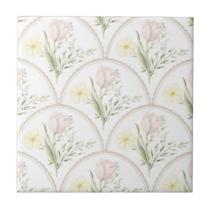 Elegantes Vintage-Blumen- Pastell-Design Fliese