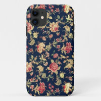 Elegantes Vintage-Blumen-Rosen-iPhone-Case