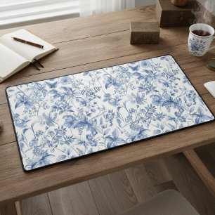 Elegantes Vintage-Blumen-Toile Schreibtischunterlage