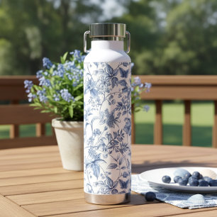 Elegantes Vintage-Blumen-Toile Trinkflasche