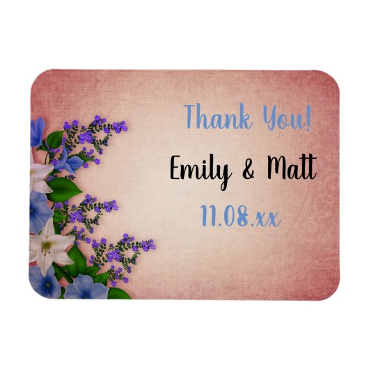 Elegantes vintage-blumendesign mit Text Magnet (Horizontal)