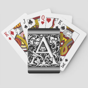 Elegantes vintage-blumenförmiges Monogramm Buchsta Spielkarten