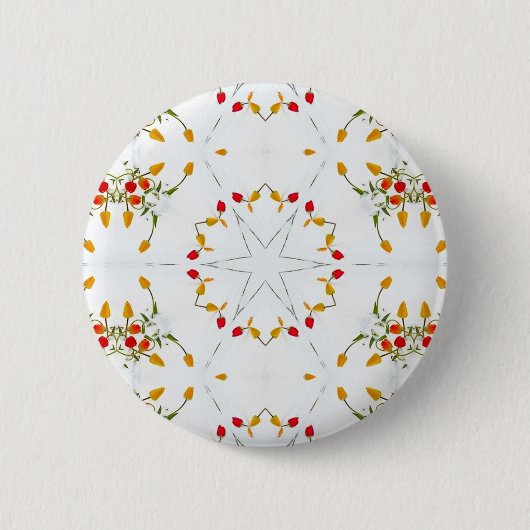 Elegantes Vintage-Blumenmuster Button (Vorderseite)