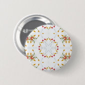 Elegantes Vintage-Blumenmuster Button (Vorne & Hinten)