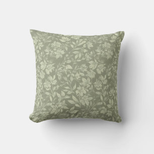 Elegantes Vintage-Blumenmuster Hellgrün Kissen