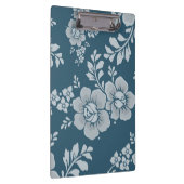Elegantes Vintage-Blumenmuster in Blau Klemmbrett (Rechts)